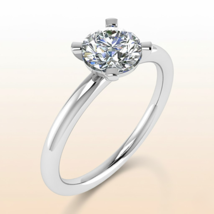 Round Flat-Claw Perfect-Fit Solitaire
