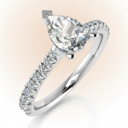 Pear Bloom Pave Diamond Ring