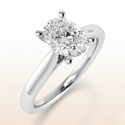 Oval Tulip-Head Solitaire Ring