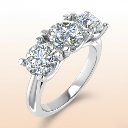 Round Diamond Trilogy Ring