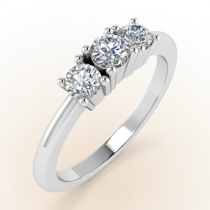 Round Demi-Rubover Trilogy Ring