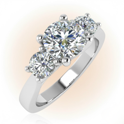 Classic Round Diamond Trilogy Ring