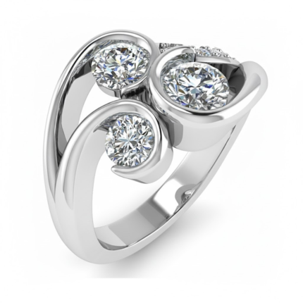 Bubble Triple Round Diamond Ring