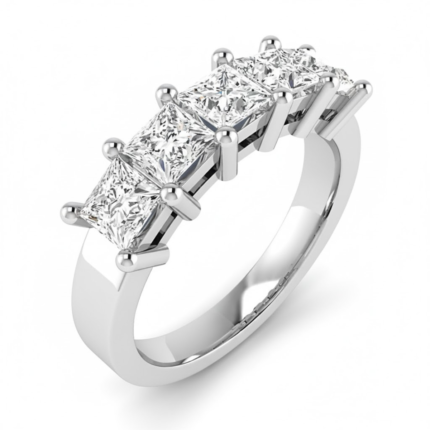 Princess Five-Stone Uniform Band Five Stone Ring