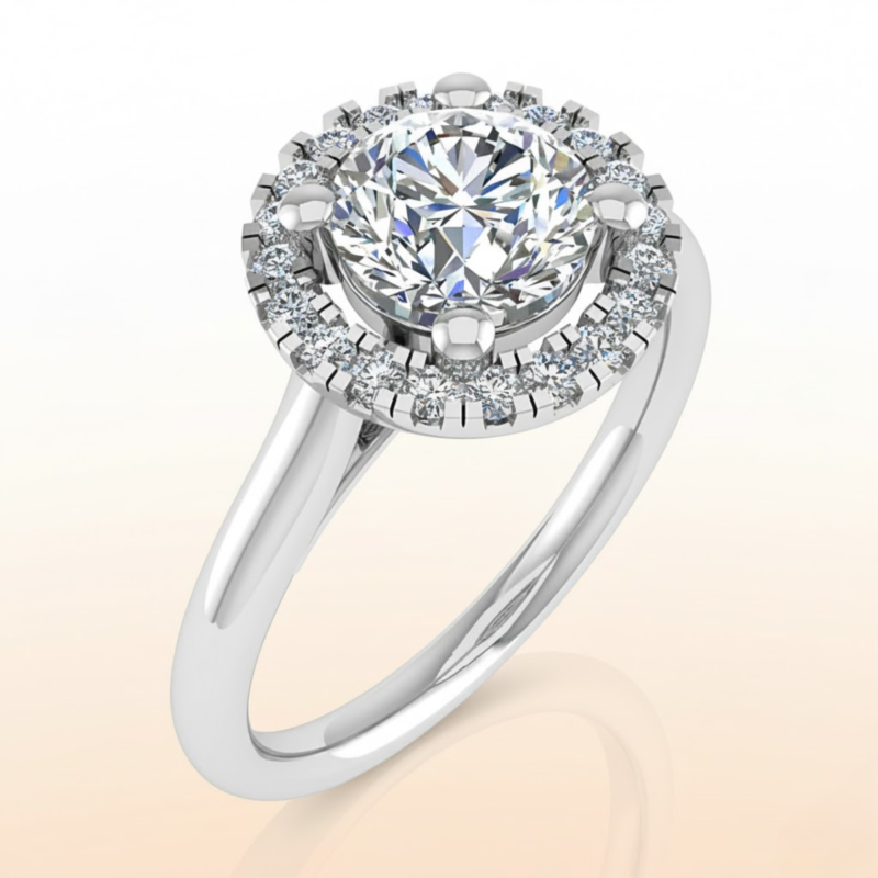 Round Gap-Halo Perfect-Fit Ring