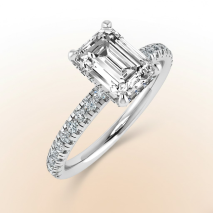 Emerald Brilliance Pavé Solitaire Ring