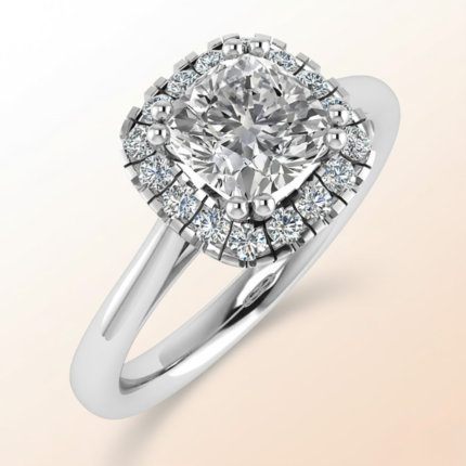 Cushion Radiant Halo Solitaire Ring
