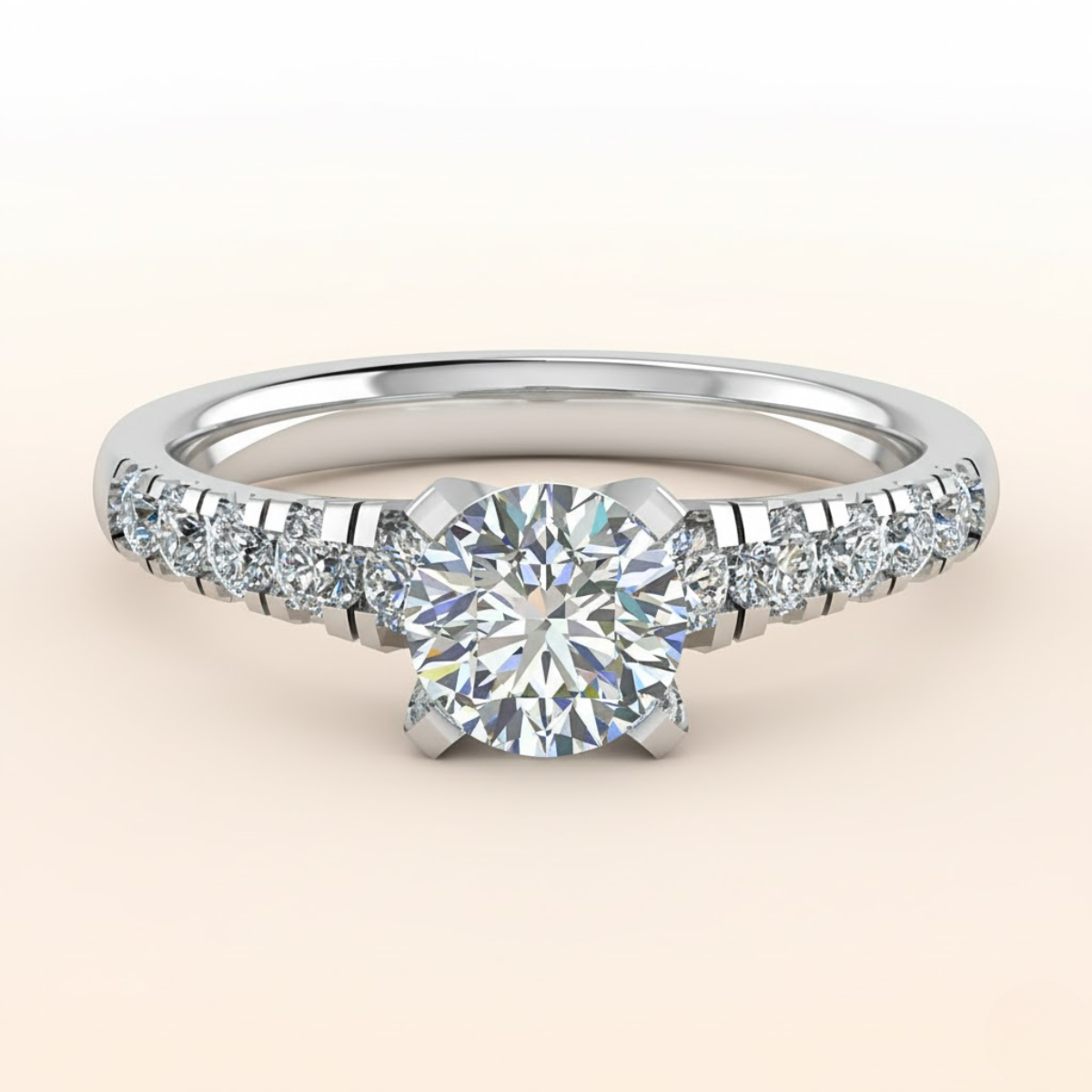 Round Cut Lab Grown Diamond Ring in Fine Gold by LaboDiamonds