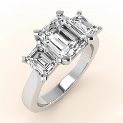 Emerald Cross-Over Trilogy Ring