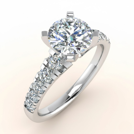 Round Cut Lab Grown Diamond Ring in Fine Gold by LaboDiamonds