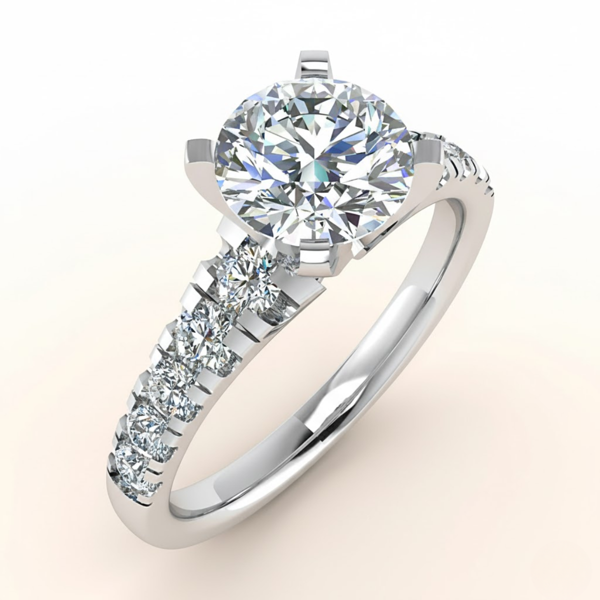 Round Cut Lab Grown Diamond Ring in Fine Gold by LaboDiamonds