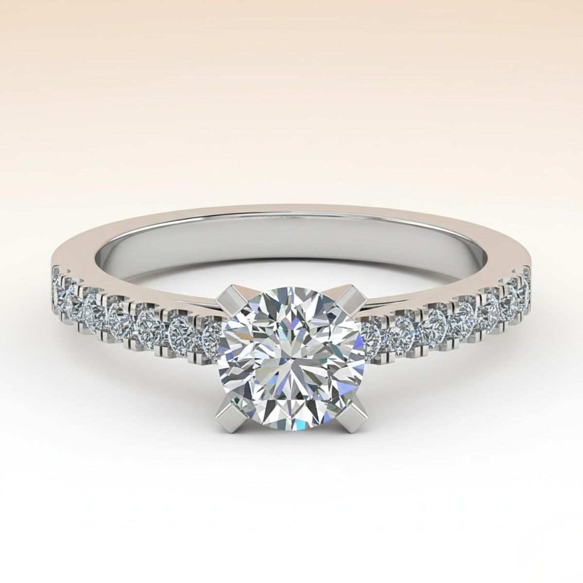 Round Cut Lab Grown Diamond Ring in Fine Gold by LaboDiamonds