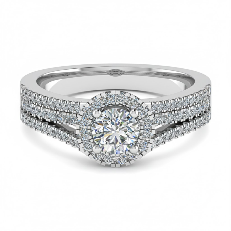 Round Cut Lab Grown Diamond Ring in Fine Gold by LaboDiamonds