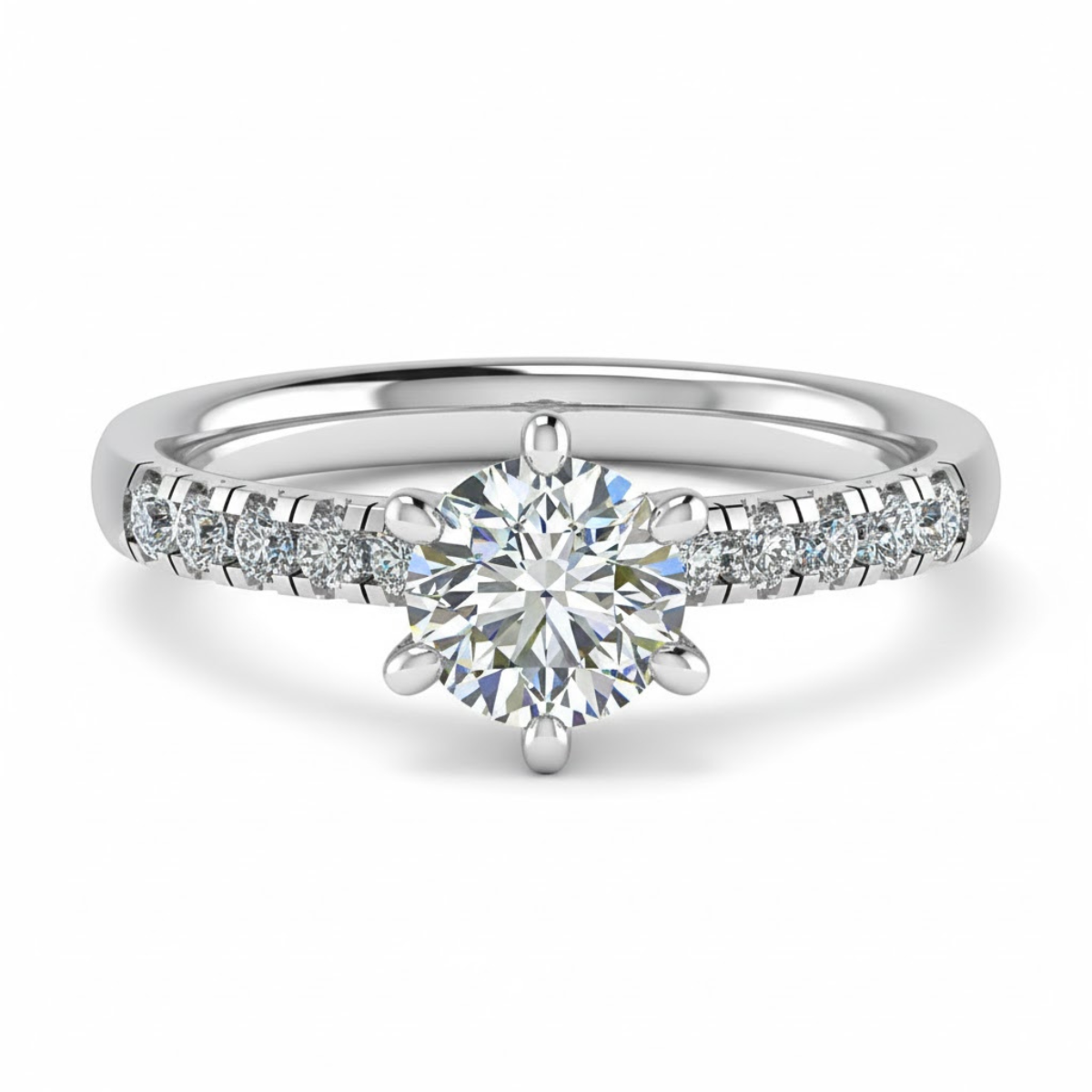 Round Cut Lab Grown Diamond Ring in Fine Gold by LaboDiamonds