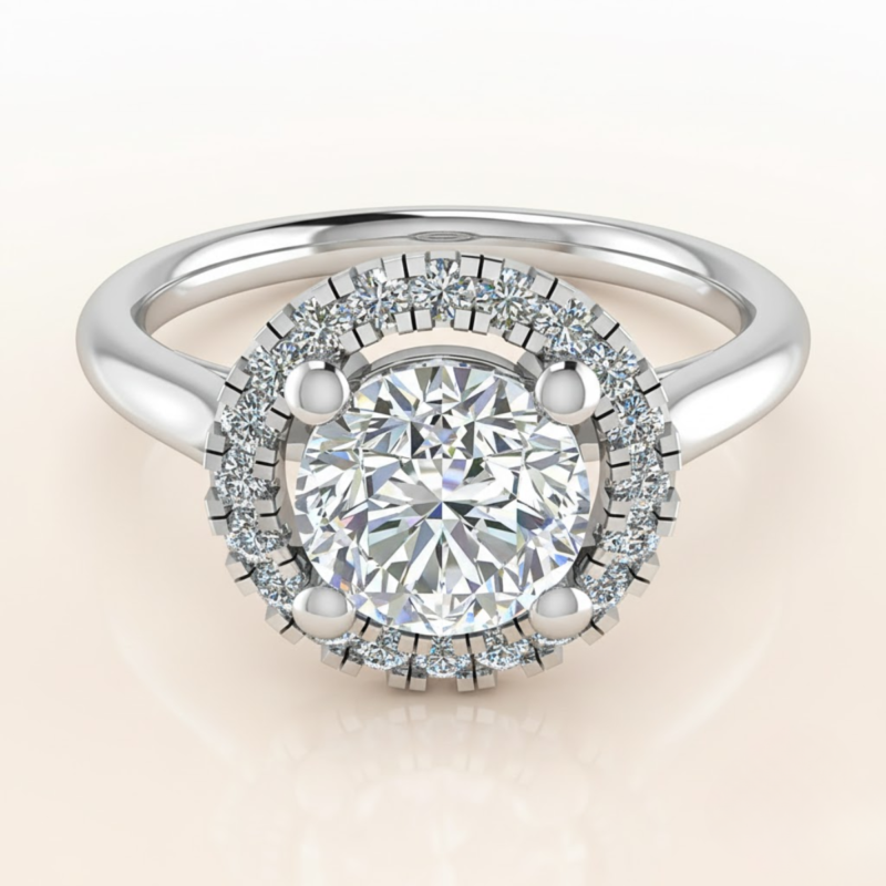 Round Cut Lab Grown Diamond Ring in Fine Gold by LaboDiamonds