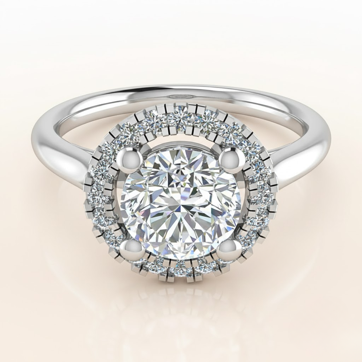 Round Cut Lab Grown Diamond Ring in Fine Gold by LaboDiamonds