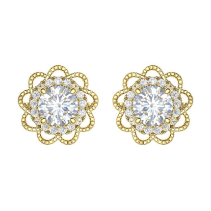 Florentia Halo Bloom Stud Earrings