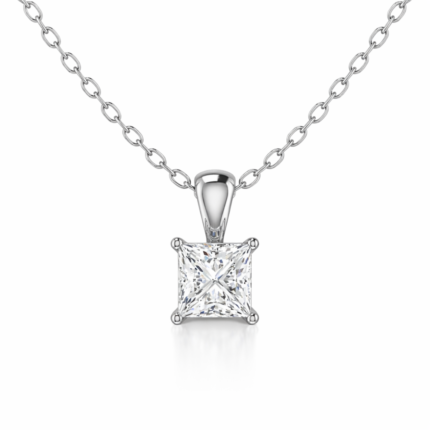 Oval Diamond Halo Pendant Necklace