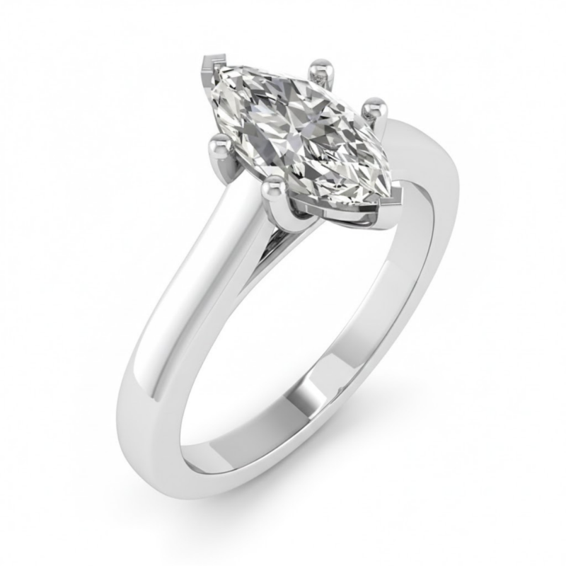 Crosselle Marquise Cross-Over Solitaire Ring