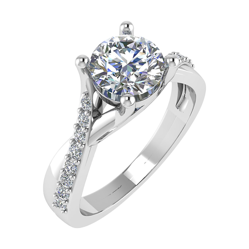 Solvéra Classic Tapered Side Stone Solitaire Ring