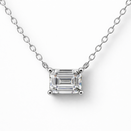 Emerald Cut Diamond Pendant Necklace
