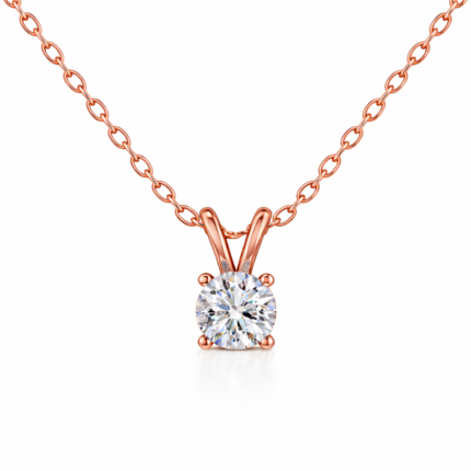 Classic Round Solitaire Diamond Pendant Necklace