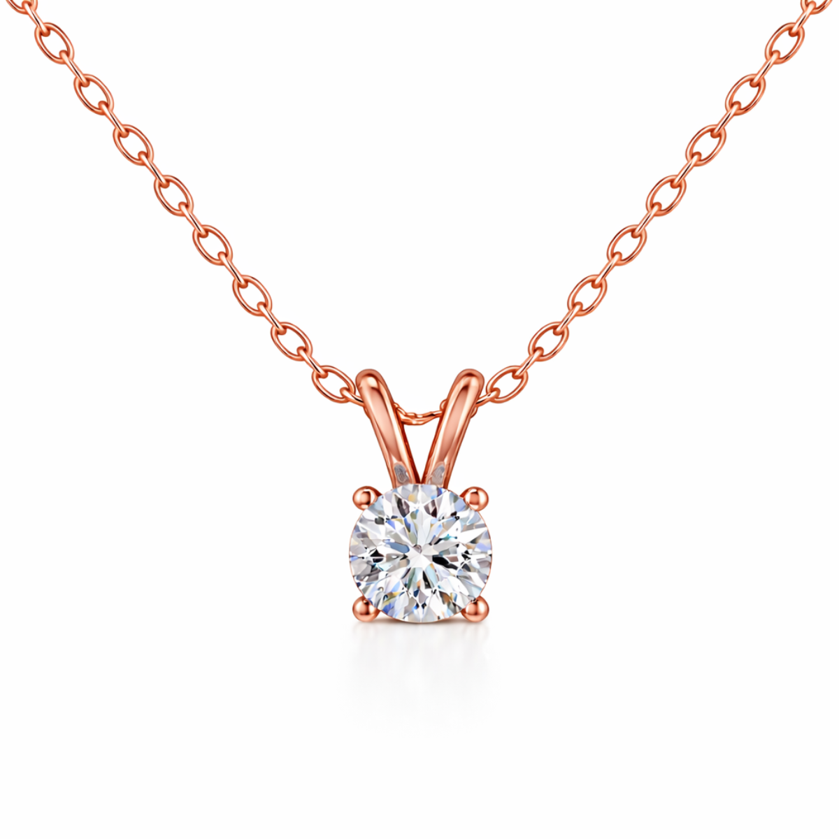 Classic Round Solitaire Diamond Pendant Necklace